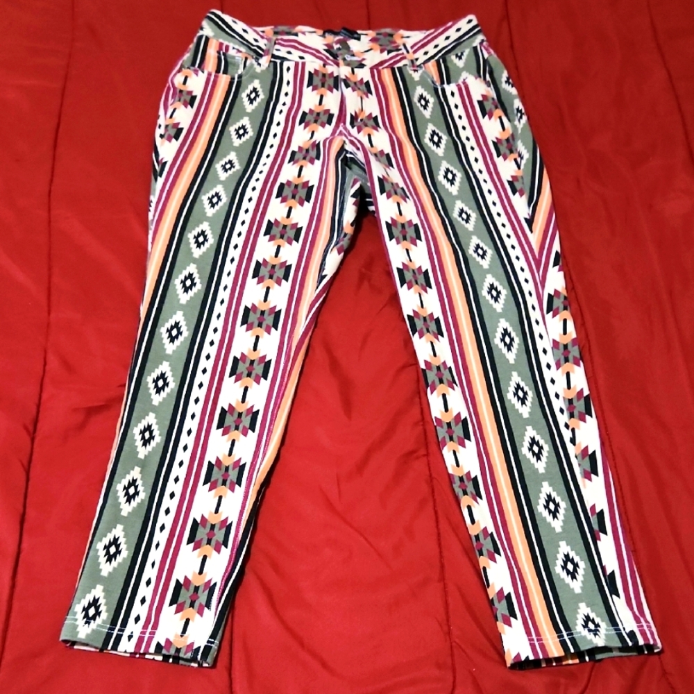 Skinny Black and White Geometric Print Jumpsuit